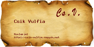 Csik Vulfia névjegykártya